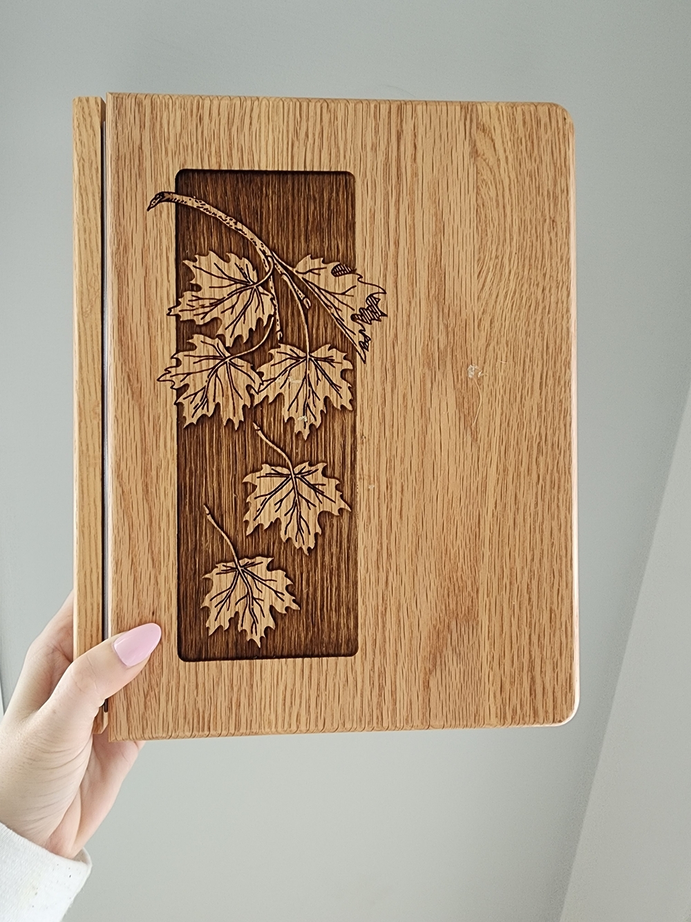 Wooden Living Hinge, 3-ring Binder With Laser Engraved Detailing